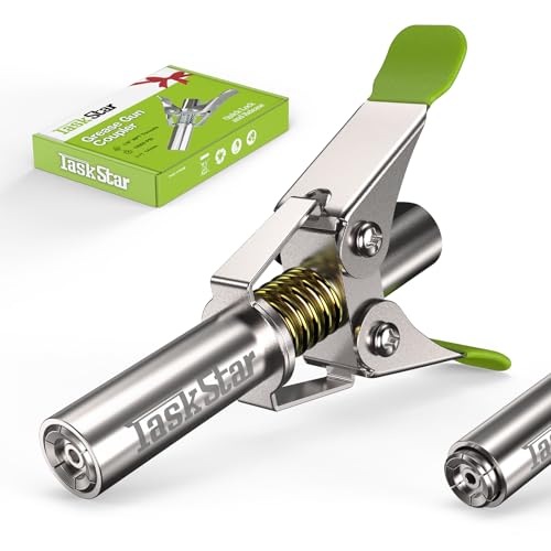 TaskStar 12000 PSI Grease Gun Coupler: 2025 Upgrade with Quick-Release Design & 6-Jaw Secure Lock, Compatible with All Grease Guns, Grease Tips Built for Easy Greasing Tractors, Trucks & Equipment