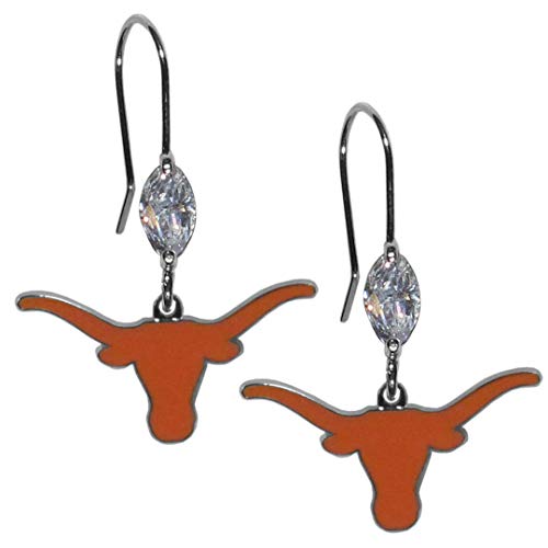 NCAA Siskiyou Sports Womens Texas Longhorns Crystal Dangle Earrings One Size Team Color,white