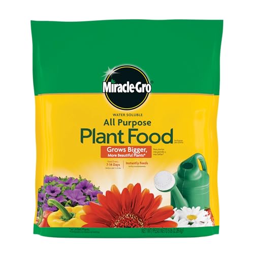 Miracle-Gro Water Soluble All Purpose Plant Food - Fertilizer For All Indoor or Outdoor Plants including Roses, Flowers, Vegetables, Houseplants, Trees, and Shrubs, 5 lb. Bag