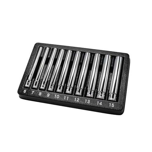 Astro Tools 4111 10PC 1/4" Drive Extra Deep Metric Socket Set 6-15mm