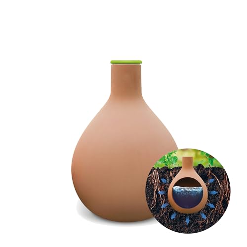 BioGreen Plant Self-Watering System Hydro MAX S | 0.3 gal | Irrigation Ø 23.6 in | Olla Made of Fired Clay | Watering Globe | Terracotta Water Saver for Gardens, Vegetables & Raised Beds