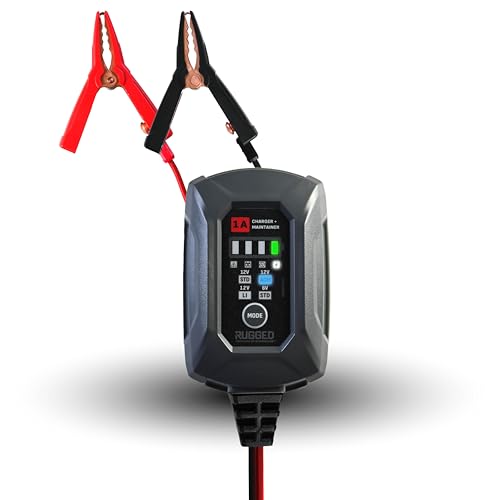 Schumacher Electric Rugged 1A Car Battery Charger and Maintainer, 3-in-1 Solution, for 6V/12V Power Sport, Automotive, and Marine Batteries, SC1677