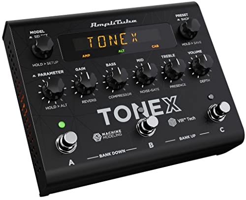 IK Multimedia TONEX Pedal: Stereo multi-effects guitar and bass pedal with 150 Presets, 15 Pre/Post FX, Tuner, Tap Tempo, Headphone Out, Software Player and Editor