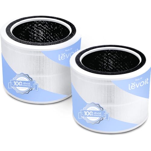 Levoit Core 200S-P Air Purifier Genuine Replacement Filter, AHAM VERIFIDE, Supports HEPA Sleep Mode, High-Efficiency Activated Carbon, Removes Smoke, Odors, Allergens, Core 200S-RF, 2 Pack