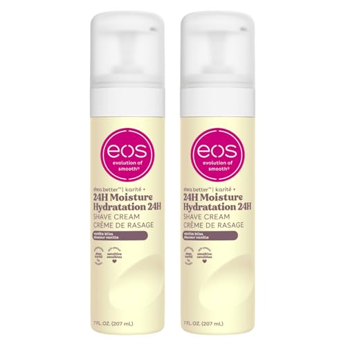 eos Shea Butter Shave Cream - Vanilla Bliss, 24H Moisture Hydration, 7 fl oz, (Pack of 2)