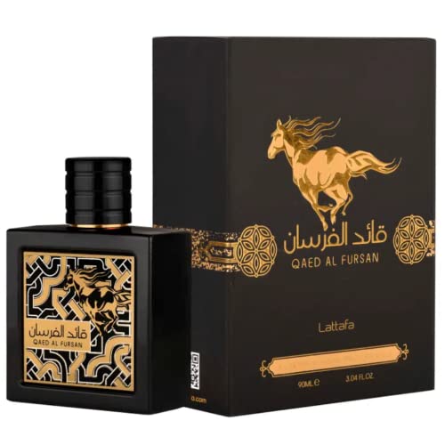 Lattafa Qaed Al Fursan - Oriental, Fruity, Fresh, Amber Wood - Eau de Parfum Long-Lasting Fragrance for Unisex, 3.40 Ounce / 100 ml