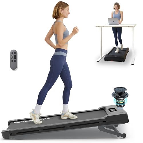 PACEROCKER Walking Pad Treadmill with 12% 9-Level Auto Incline, 450 lbs Capacity Under Desk Treadmills for Home with Bluetooth Speaker, 5 MPH, Carbon Black