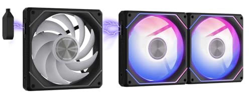 darkFlash G24 120MM Magnetic ARGB PC Case Fans - 3 Pack, Tool-Free Installation, up to 2200RPM Cooling, 4-Pin PWM, Sync with Motherboard RGB Software(Black)