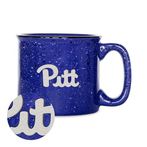 Rico Industries NCAA Pitt Panthers Speckle 12oz Laser Engraved Campfire Mug