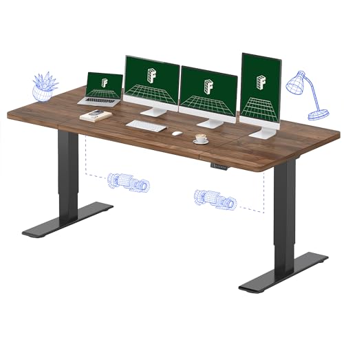 FLEXISPOT 79"x32" Large Dual Motor Electric Standing Desk, Black Walnut - 198 LBS Heavy-Duty Capacity, Ideal for Home Office, Creative Studio, or Multi-Monitor Setup