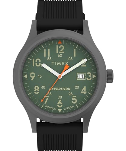 Timex Men's Expedition Scout 40mm Watch - Black Strap Green Dial Gunmetal Case