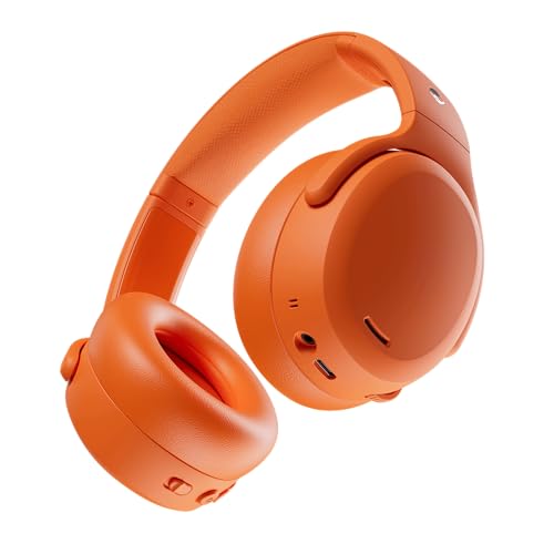 Skullcandy Crusher ANC 2 Wireless Over-Ear Bluetooth Headphones with Multi-Sensory Bass, Active Noise Cancelling, Up to 60 Hours Battery, Microphone for iPhone Android - Hazard
