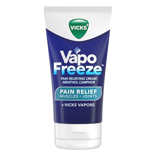 Vicks VapoFreeze Topical Pain Cream 3.0oz, Maximum Strength Menthol+ for Muscle Pain Relief, Joint Pain Relief, Knee Pain Relief, Back Pain Relief, Cream for Pain Relief, Topical Pain Relief