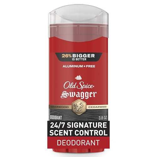 Old Spice Aluminum Free Deodorant for Men, 24/7 Protection to Eliminate Odors, 24/7 Freshness & Lasting Scent, Swagger with Lime & Cedarwood Scent, 3.8 oz