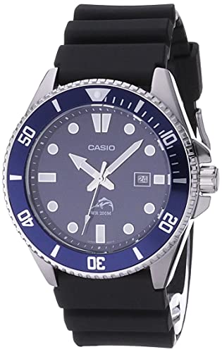 Casio MDV-106B Series | Duro Diver-Style Watch | 200M Water Resistant | Stainless Steel Case | Unidirectional Bezel | Screw-Lock Crown | Date Display