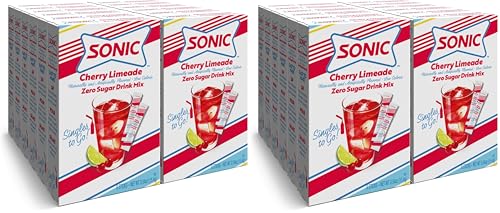 Sonic Singles To Go Powdered Drink Mix, Cherry Limeade, (144 Sticks Total),6 Sticks Per Box (Pack of 24)
