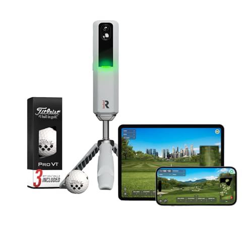 Rapsodo MLM2PRO Launch Monitor Golf Simulator | Swing Trainer & Shot Tracker for Home & Driving Range | Golf Training Aid (3 ProV1 Balls)