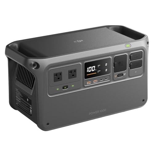 DJI Power 1000 Portable Power Station, 1024Wh LiFePO4 Battery, 2200W (Peak 2600W) AC/140W USB-C Output, 23db Ultra-Silent, Solar Generator For Home Backup, Camping (Solar Panel Optional)