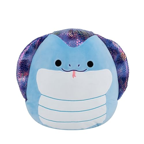 Squishmallows Original 14in Suzmac The Blue Cobra with Iridescent Scale Back – Official Jazwares Plush (Large)