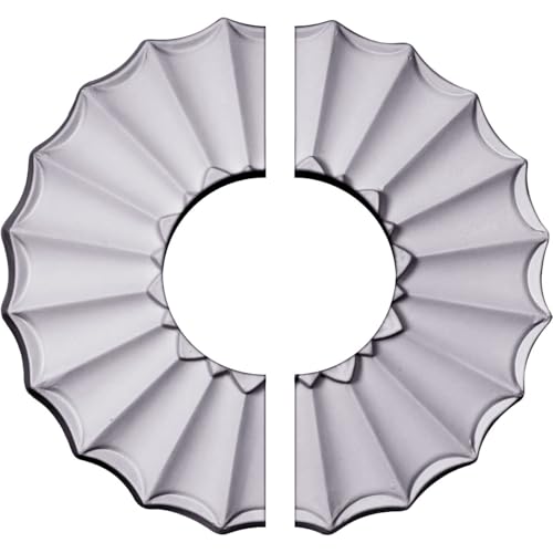 Ekena Millwork CM09SH2-03500 9"OD x 3 1/2"ID x 1 3/8"P Shakuras Ceiling Medallion, Fits Canopies up to 3-1/2", 2 Piece