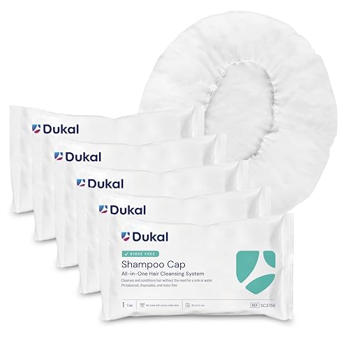 Dukal SC3756-5 Redi-Wash Rinse-Free Shampoo Cap, Pack of 5
