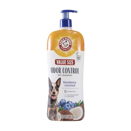 Arm & Hammer for Pets Odor Control Shampoo for Dogs, Blueberry Coconut, Odor Eliminating Dog Shampoo, Dog Deodorizer, 32 Fl Oz
