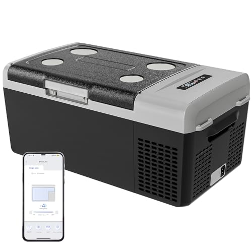 EKOJUCE Portable 12V Refrigerator, 17 Quart Compressor Electric Cooler, 12V Fridge -4℉-68℉, Portable Freezer for Camping, RV, Outdoor