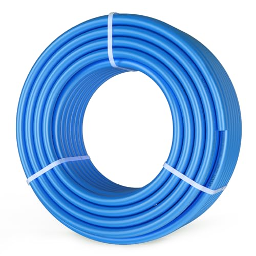 VEVOR PEX Pipe 3/4 Inch, 100 Feet Non-Oxygen Barrier PEX-B Flexible Pipe Tubing for Potable Water, for Hot/Cold Water & Easily Restore, Plumbing Applications with Free Cutter & Clamps,Blue