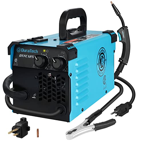DURATECH 125A MIG Welder, 120V Flux Core Welder Gasless Welding Kit with Wire Feed, Welding Gun and 15A to 20A Plug Adapter, Portable Welding Machine IGBT Inverter Welder for DIY,Home Repair,Small Job
