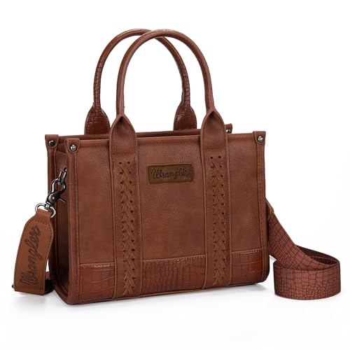Montana West × Wrangler Tote Handbag for Women Top Handle Vintage Satchel with Detachable Crossbody Strap WG-HB-102-8120S-CO