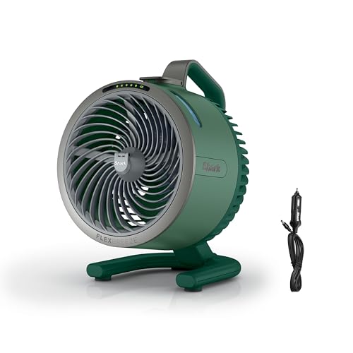 Shark FlexBreeze HydroGo Fan + Car Charger — Ultra-powerful portable fan that mists indoors & outdoors. 5 speeds, 2 bonus modes, & evaporative misting, Spruce, FA052QGN