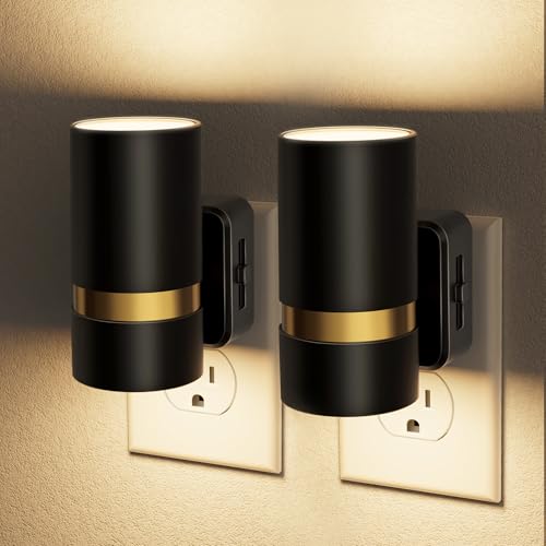 JandCase Night Lights Plug into Wall, Automatic Night Light with Dusk to Dawn, 2 Pack 0-100LM Dimmable Plug in LED Nightlight 3000K Soft Warm for Bedroom, Hallway, Stairs