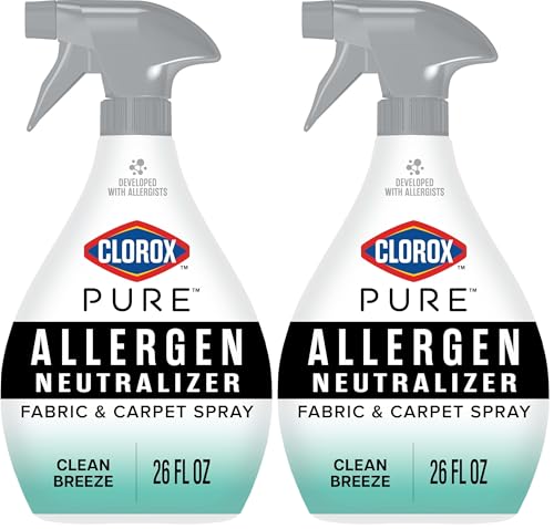 Clorox PURE Allergen Neutralizer Fabric and Carpet Spray, Clean Breeze, 26 Fluid Ounces (Pack of 2)