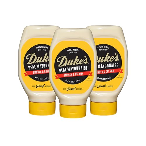 Duke’s Real Mayonnaise Squeeze Bottle - Original Smooth & Creamy Taste, 18 Ounce (Pack of 3)