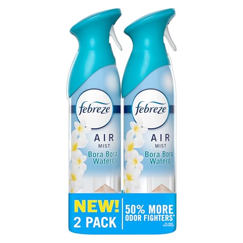 Febreze Air Mist, Air Freshener Spray, Odor Fighting Room Spray, Deodorizer for Home Bathroom Kitchen Office Apartment Dorm Room Classroom, Bora Bora Waters Scent, 8.1oz (Pack of 2)