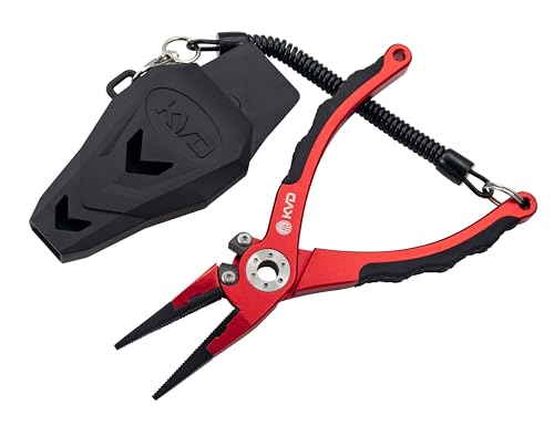 Strike King (AP75KVD) KVD 7.5 Aluminum Pliers, Red, Cushioned Combat Grip Handles
