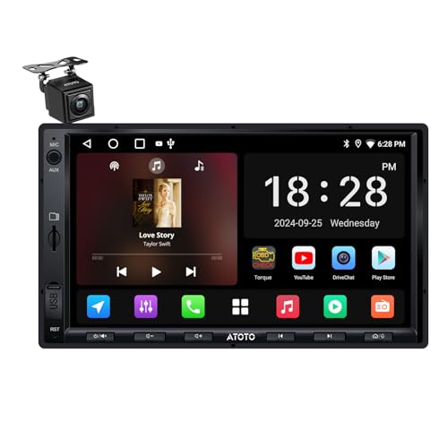 ATOTO A5L 7 inch Android Double DIN Car Stereo, Wireless CarPlay & Android Auto, Wi-Fi/USB/BT Tethering, 2G+32G Touchscreen Car Radio, Backup Camera, MirrorLink, DSP/SS Radio/SWC, Agentic AI&GPS Track