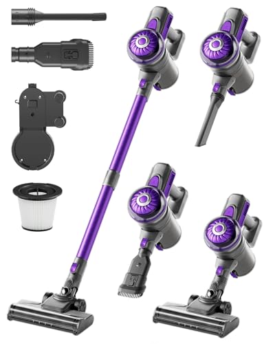 FUNCCUBE Cordless Vacuum Cleaner, Stick Vac Cleaners for Home with Tangle-Resistant,Up to 50 Minutes,Powerful Suction,Rechargeable,Lightweight,Handheld, Versatile for Carpet, Hard Floor, Pet Hair, S2