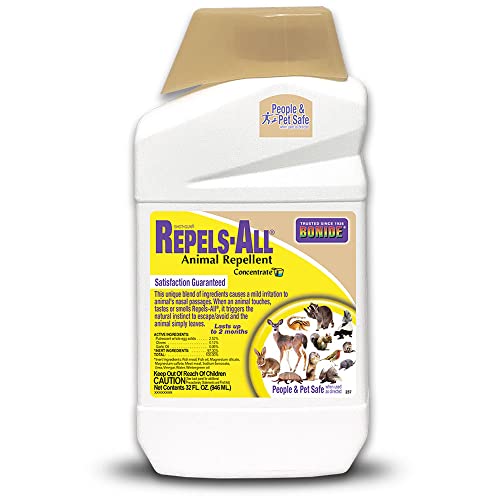 Bonide Repels-All Animal Repellent, 32 oz Concentrate, Long Lasting Outdoor Garden Deer Repellent, People and Pet Safe