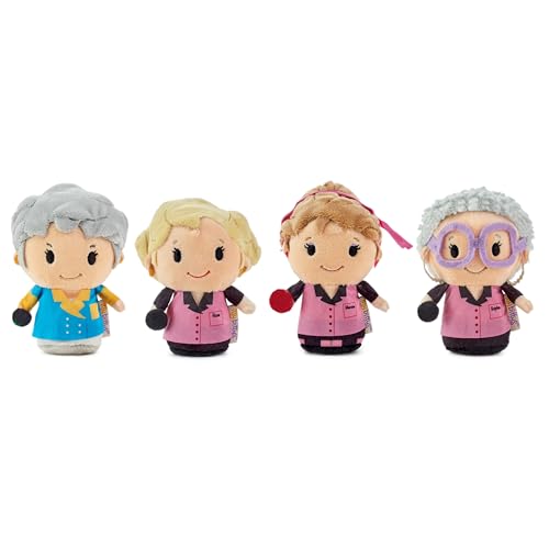Hallmark itty Bitty The Golden Girls Plush Toys (Bowling Team) Set of 4, 4" Mini Stuffed Animals, Golden Girls Gifts for Women