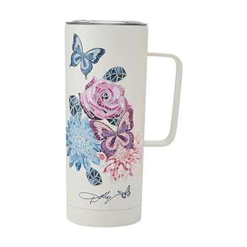 Dolly Parton Mug With Handle, Double Wall Vacuum Insulated Stainless Steel With Splash Resistant Slider Lid, Cold For Up To 24 Hours Or Hot For Up To 8 Hours, 20 Ounce, Jewel