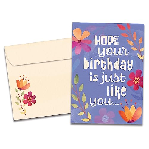 Tree-Free Greetings - Birthday Card - Artful Designs - 1 Card + Matching Envelope - Made in USA - 100% Recycled Paper - 5 x 7 - The Best (VC)