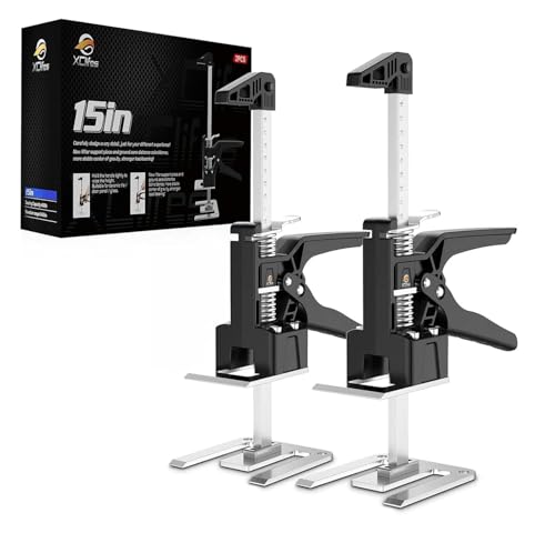XClifes Labor Saving Arm Jack Handle 2 Pack, Construction Jack, Wall Tile Locator, Multi Function Height Adjustment Lifting Device, Door Panel Lifting Cabinet, Raised 9.8 in, Pair Dynamic Load 420 LB