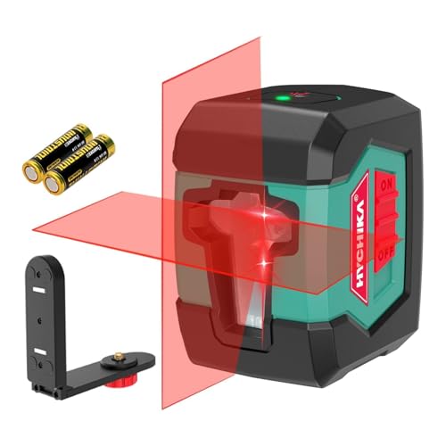 HYCHIKA Laser Level, Cross Line Self-Leveling Laser Level with Dual Modules, Vertical & Horizontal Lines, Magnetic Bracket, Battery & Carrying Pouch Included for Picture Hanging, Construction, DIY