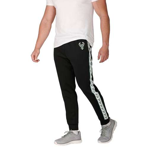 FOCO Milwaukee Bucks NBA Mens Stripe Logo Track Pants - S