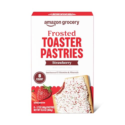Amazon Grocery, Frosted Toaster Pastries, Strawberry, 13.5 Oz, 8 Ct