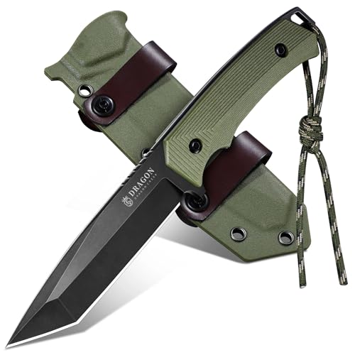 Dragon Creek Fixed Blade Knife - Full Tang Handle Black