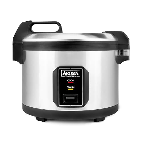 AROMA Commercial Rice Cooker for Restaurant (64 Cups Cooked) and Automatic Commercial Rice Warmer with Bonded Granite® Pot
