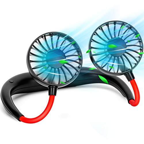 shuangjishan Neck Fan Portable Rechargeable: Personal Cooling Wearable Fan Around your Neck that Blow Cold Air for Men Women - Usb Should Fan Battery Operated for Travel and Outdoor Sports