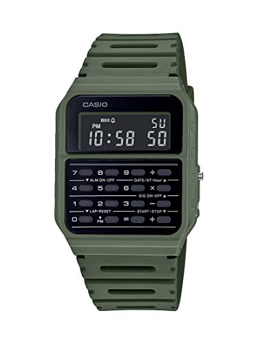 Casio CA53W Vintage Series | Green | Data Bank | 1/100 SEC Stopwatch | Water Resistant | 8 Digit Calculator | Dual Time | Resin Band | Resin Case | Auto Calendar | Daily Alarm | 5 Year Battery